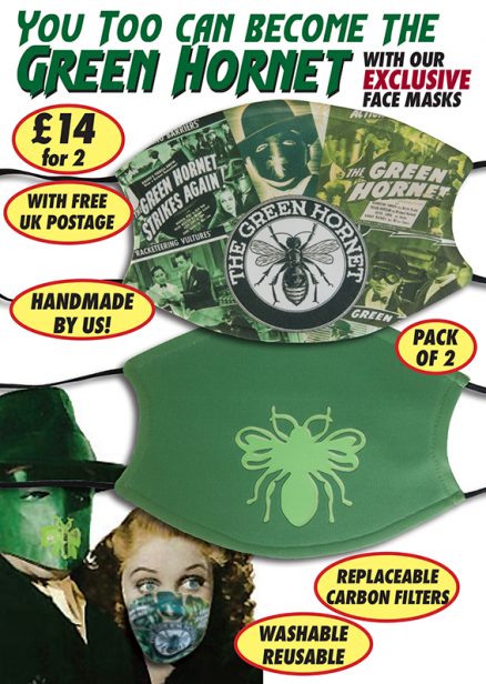 Pack of two Green Hornet Face Masks