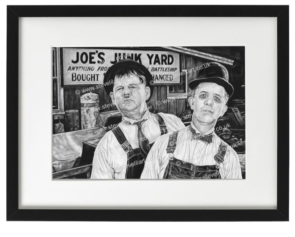 Laurel and Hardy Framed Print “Joe’s Junkyard” by Steve Lilly Renown