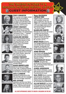 The Talking Pictures TV And Renown Pictures Festival Of Film Monmouth Saturday 2024 Guest Information