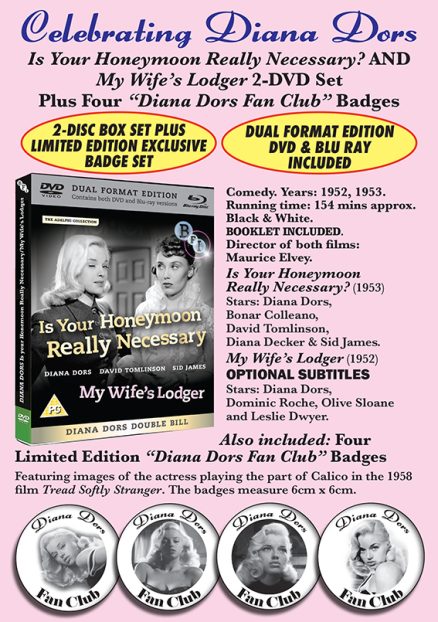 Celebrating Diana Dors: 2-DISC BOX SET PLUS LIMITED EDITION EXCLUSIVE BADGE SET
