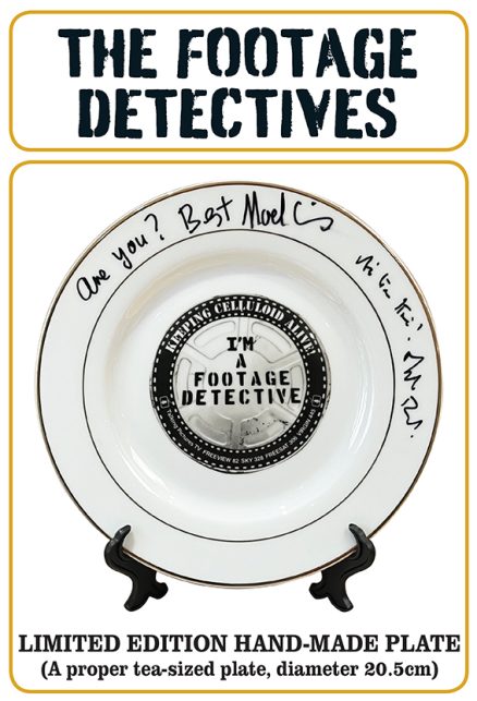THE FOOTAGE DETECTIVES Ceramic Biscuit Plate with Stand