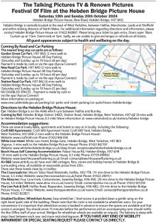 The Renown Pictures and Talking Pictures TV Festival of Film at The Hebden Bridge Picture House Saturday 19th October & Sunday 20th October 2024 Information