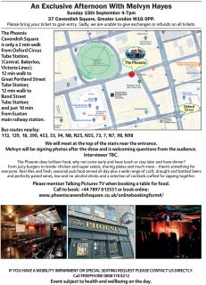 An Exclusive Afternoon With Melvyn Hayes Travel and Venue Information