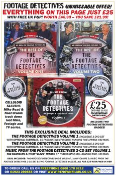 FOOTAGE DETECTIVES UNMISSABLE OFFER! VOL 1 + VOL 2 + 2-CD SET & MORE!