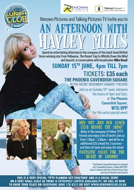 SOLD OUT! An Afternoon with Hayley Mills