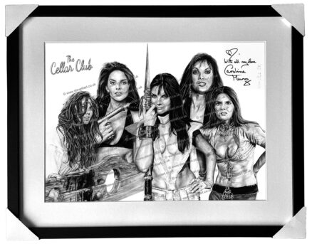 Caroline Munro, The Cellar Club. Framed Limited Edition Print, signed by Caroline Munro.