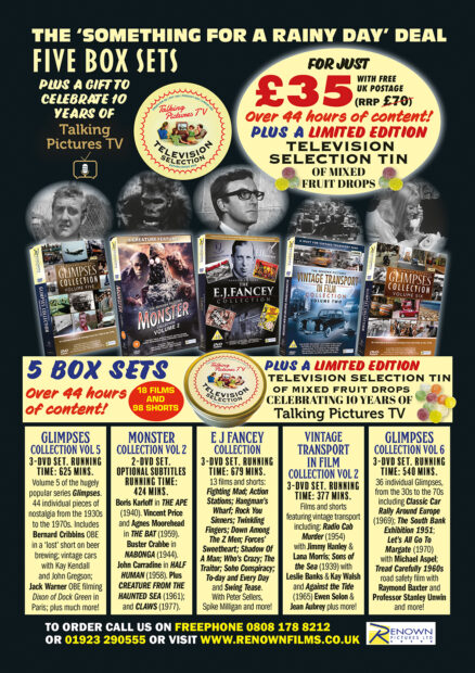 The ‘SOMETHING FOR A RAINY DAY’ Deal Five Box Sets Plus a Gift to Celebrate 10 Yars of Talking Pictures TV!