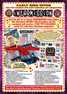 EARLY BIRD OFFER: Intermission Magazine CHRISTMAS Gift Subscription - Purchase Before 30th November & Receive a FREE CALENDAR! Will be sent out in December with your christmas magazine.