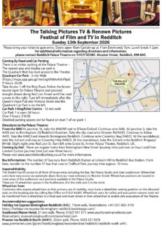 Festival of Film and TV in Redditch  Sunday 13th September 2026 Information